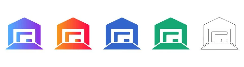 Warehouse storage facility icon for inventory management 库存插图