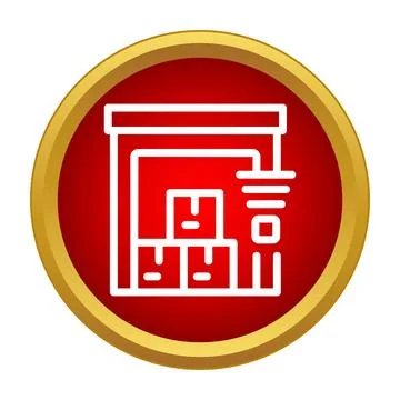Warehouse storage facility icon showing boxes and logistics 스톡 일러스트