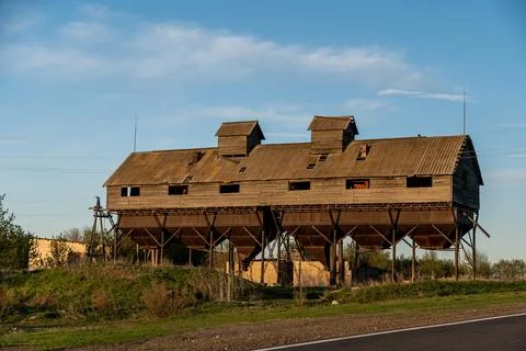 Warehouse for storage of grain Stock Photos