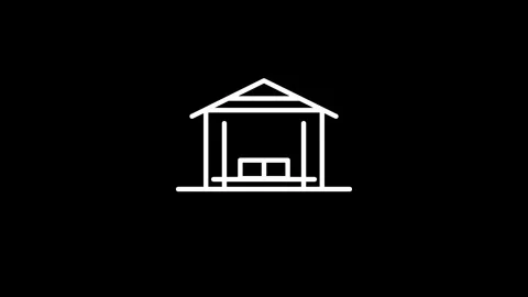 Warehouse storage icon looping animation on black background Stock Footage 339226971