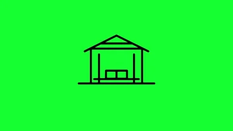 Warehouse storage icon looping animation on green background Video stock 339227070