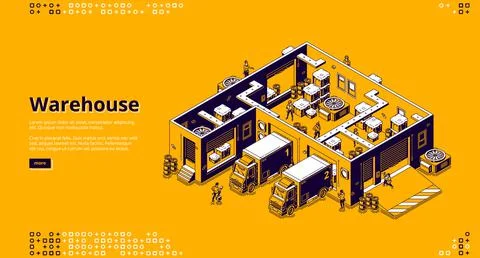 Warehouse, storage logistic infrastructure Stock Illustration