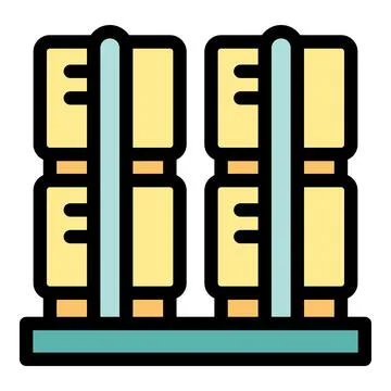 Warehouse storage logistics icon representing parcel handling and delivery se Stock Illustration