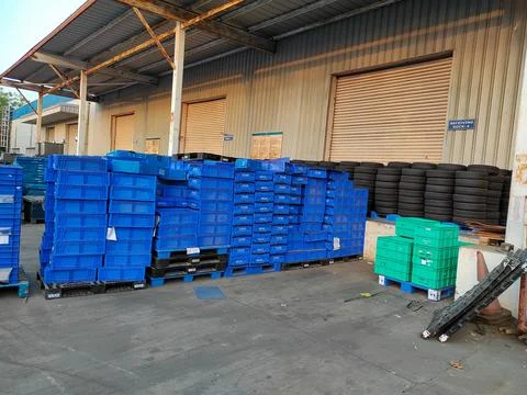 Warehouse storage mash box cage Stock Photos
