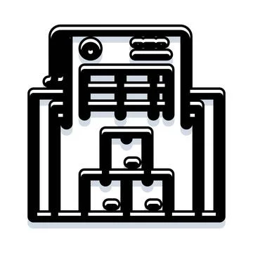 Warehouse storage optimizing logistics and inventory management Illustrazione stock