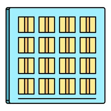 Warehouse storage with organized boxes and inventory Stock Illustration