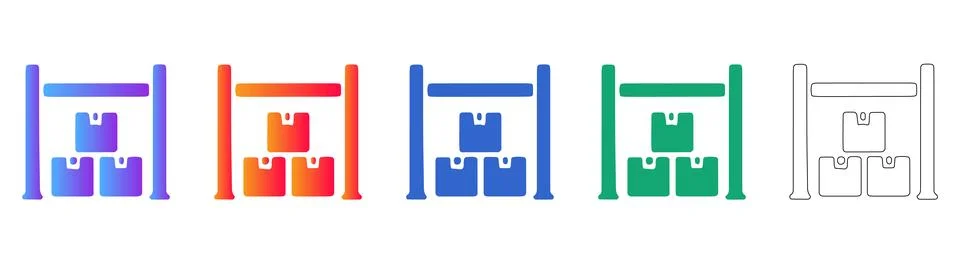 Warehouse storage rack with boxes icon for logistics 库存插图