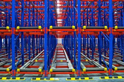 Warehouse storage, rack? systems Stock Photos