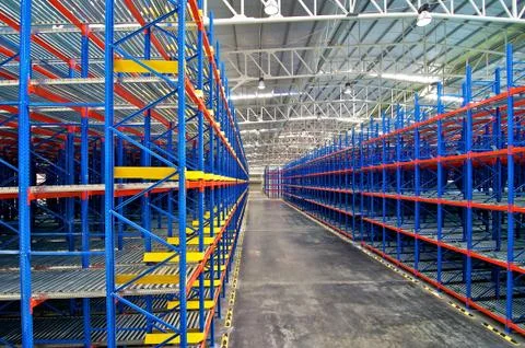 Warehouse storage, rack systems Stock Photos