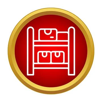 Warehouse storage shelves with inventory boxes icon イラスト素材