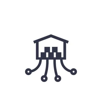 Warehouse, storage unit, logistics and distribution icon Ilustração Stock