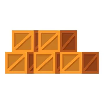 Warehouse is storing a stack of cardboard boxes Illustrazione stock