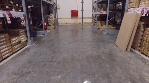 In a warehouse in a supermarket Stock Footage 79123312