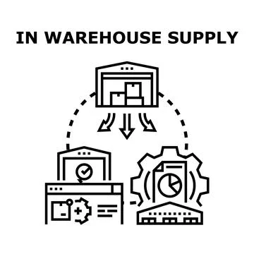 Warehouse supply chain distribution and inventory management Stock Illustration