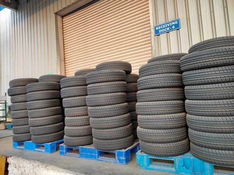 Warehouse tires storage Stock Photos