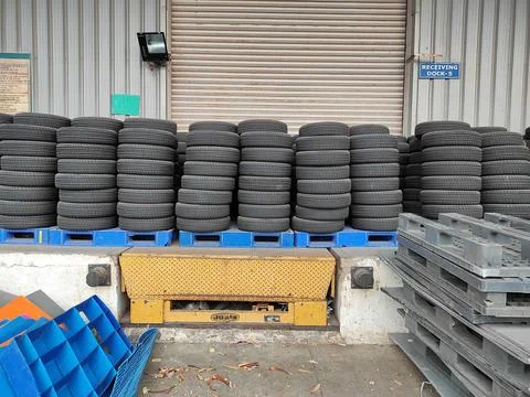 Warehouse Tires Storage Stock Photos