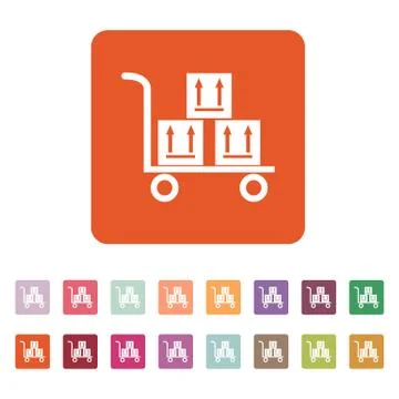 The warehouse trolley with boxes icon. Delivery and logistic, shipping Stock Illustration