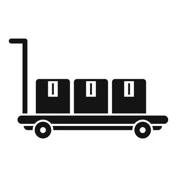 Warehouse trolley transporting three cardboard boxes icon Illustrazione stock