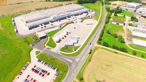 Warehouse with trucks. Stock Footage 78684711