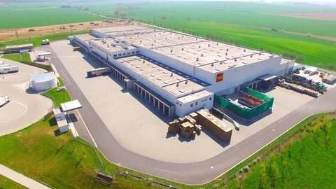 Warehouse with trucks. Stock Footage 88638687