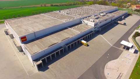 Warehouse with trucks. Stock Footage 88638828