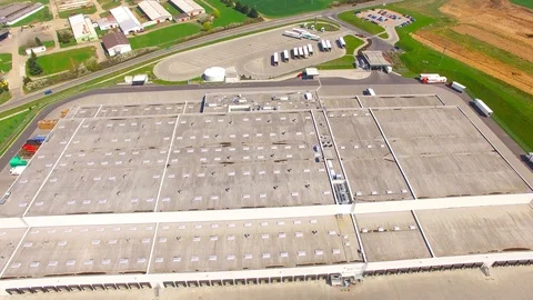 Warehouse with trucks. Stock Footage 88640550