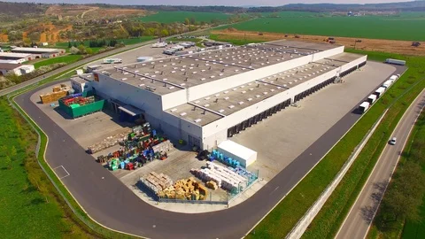 Warehouse with trucks. Stock Footage 88640707