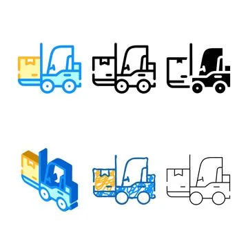 Warehouse variants loader with box color icon vector イラスト素材