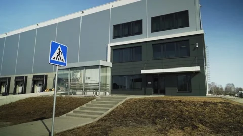 Warehouse, video shooting from hands 스톡 동영상 327571553