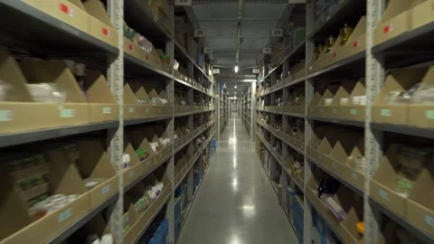 Warehouse, video shooting from hands Vídeos de archivo 327571872