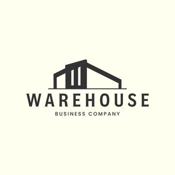 Warehouse with vintage style logo vector illustration design, storeroom logo  Stock Illustration