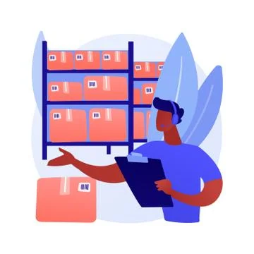 Warehouse voice tasking abstract concept vector illustration. イラスト素材