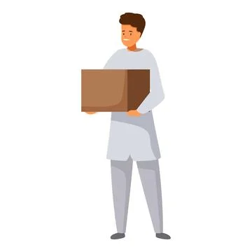 Warehouse worker carrying a package, symbolizing efficient logistics, safe de Stock Illustration