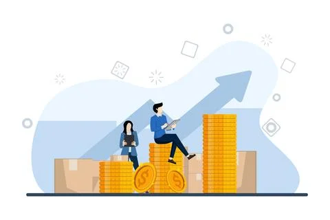 Warehouse worker checking goods in pallet stock Stock Illustration