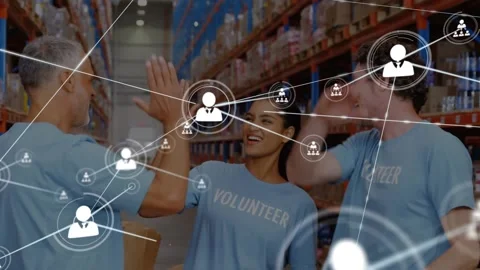 A warehouse worker is doing a charitable work in a warehouse Stock Footage 330593625