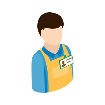 Warehouse worker icon, isometric 3d style Stock Illustration