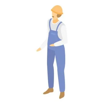 Warehouse worker icon, isometric style イラスト素材