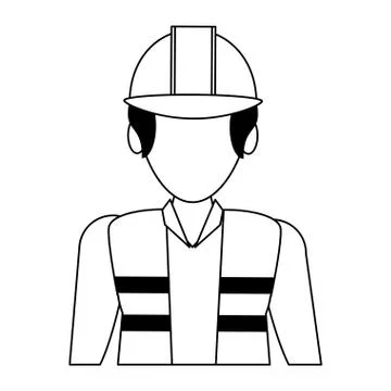 Warehouse worker logistics job concept in black and white Stock Illustration