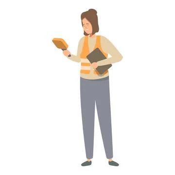 Warehouse worker is scanning a package while holding a clipboard Illustrazione stock