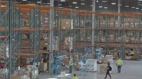 Warehouse Workers Working During Covid 19 19 Stock Footage 169376298