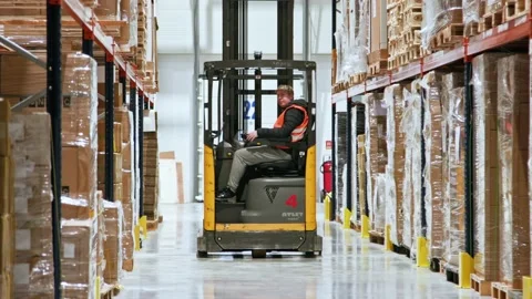 Warehouse Workers Working Preparing orders for Loading Deposit Interior Vídeo Stock 139333341