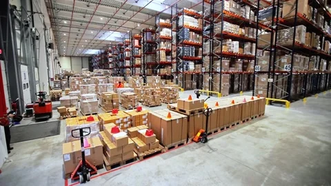 Warehouse Workers Working Preparing orders for Loading Deposit Interior Stock Footage 139333439