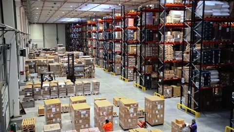 Warehouse Workers Working Preparing orders for Loading Deposit Interior 動画素材 139333470