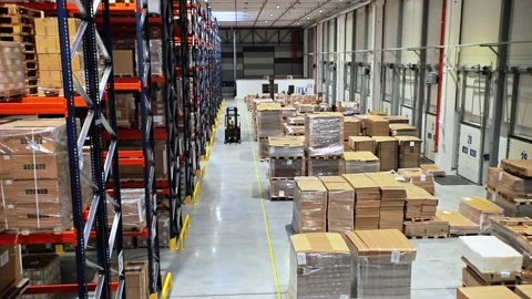 Warehouse Workers Working Preparing orders for Loading Deposit Interior Vídeo Stock 139333494