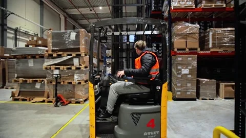 Warehouse Workers Working Preparing orders for Loading Deposit Interior Stock Footage 139333700