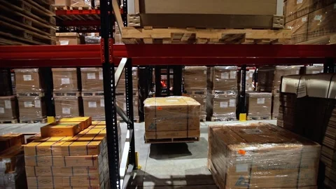Warehouse Workers Working Preparing orders for Loading Deposit Interior Stock Footage 139333705