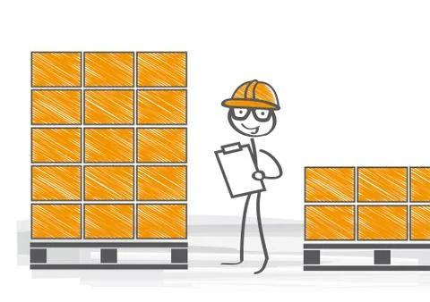 Warehouseman with clipboard Stock Illustration