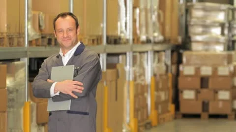 Warehouseman logistics look Stock Footage 11900121