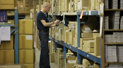 Warehouseman taking stock Stock-Footage 22917557
