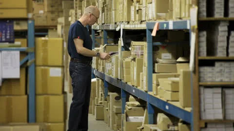Warehouseman taking stock Stockbeeldmateriaal 22917677